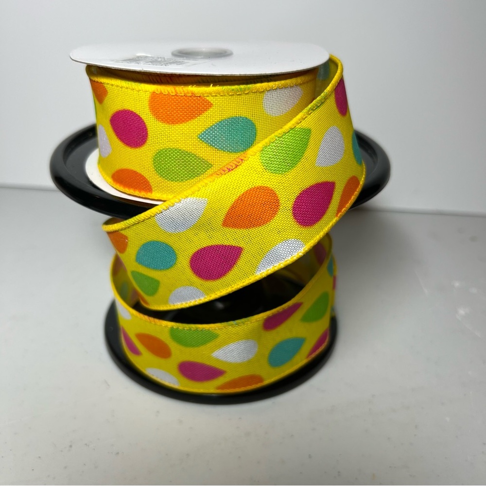 Colorful Polka Dot 1.5 inch wired ribbon